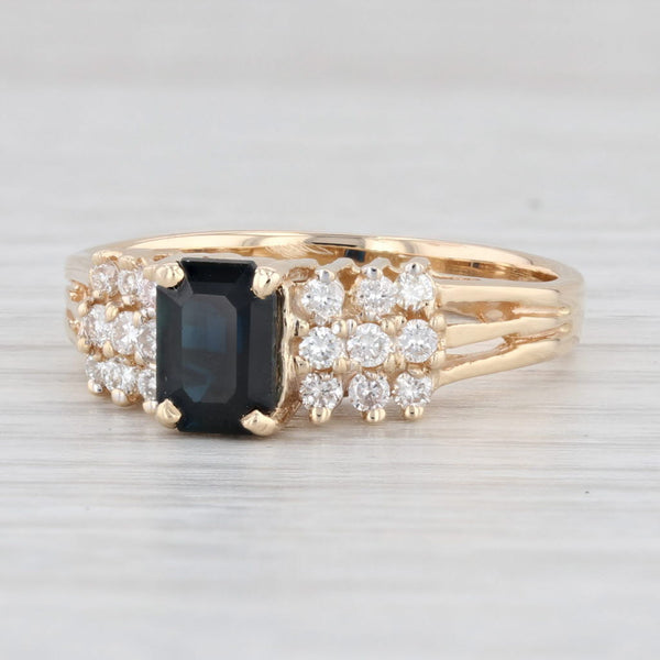Light Gray 1.61ctw Blue Sapphire Diamond Ring 14k Yellow Gold Size 9 Engagement