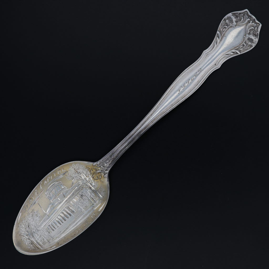 Black Columbus Ohio Souvenir Spoon Sterling Silver Sterling Silver Floral Monogrammed
