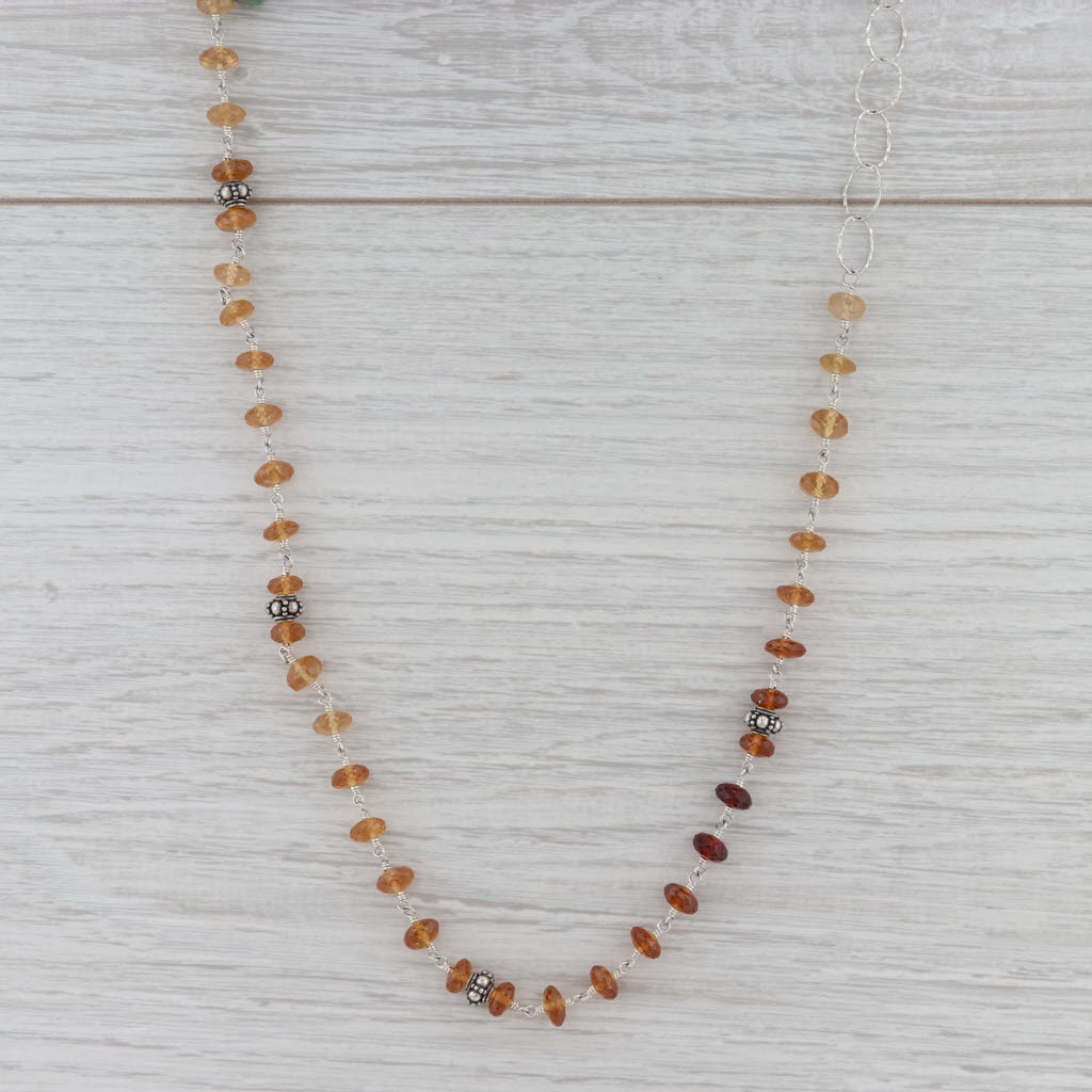 Gray New Nina Nguyen Garnet Bead Melody Chain Necklace Adjustable Sterling Silver