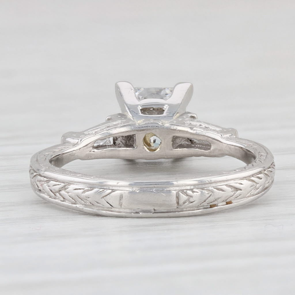 Light Gray 1.14ctw Princess Diamond Engagement Ring 950 Platinum Size 5.75 EGL USA