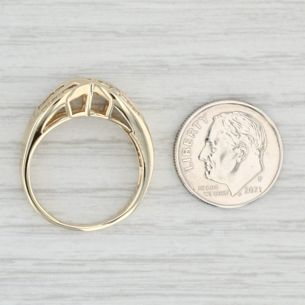 Light Gray 0.60ctw Diamond Bypass Ring 14k Yellow Gold Size 9