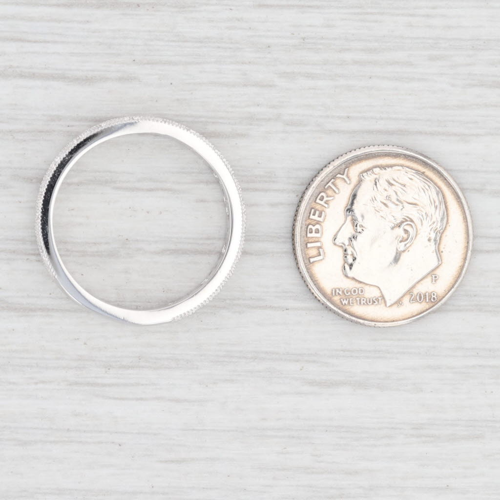 Light Gray New Diamond Band 14k White Gold Size 6.5 Wedding Stackable Ring Openwork