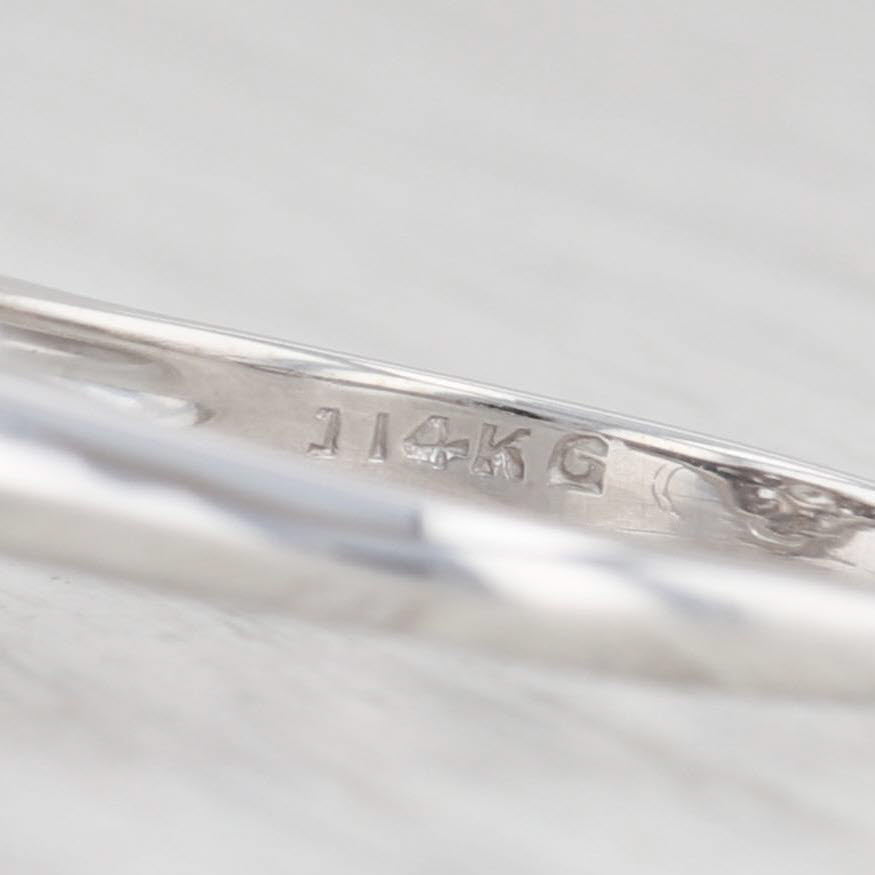 Light Gray Vintage 0.51ct Diamond Engagement Ring 14k White Gold Size 7.75