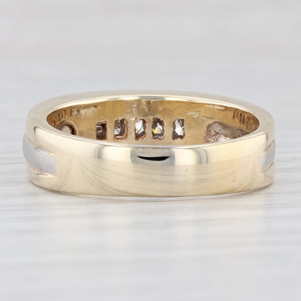 Light Gray 0.42ctw Diamond Men's Wedding Band 14k Gold Size 10.5 Ring