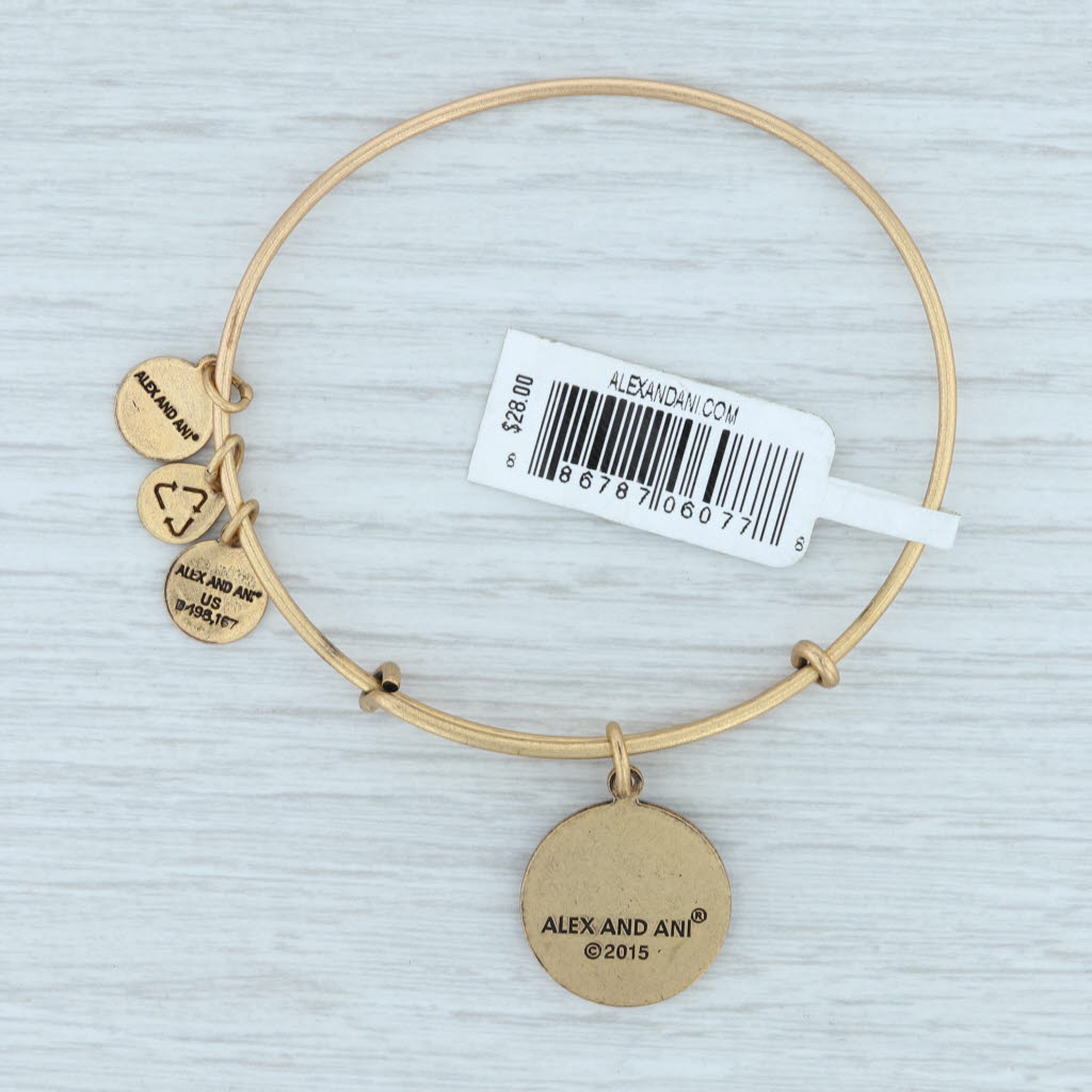 Light Gray New Alex and Ani Lotus Peace Petals Bangle Charm Bracelet Rafaelian Gold Flower