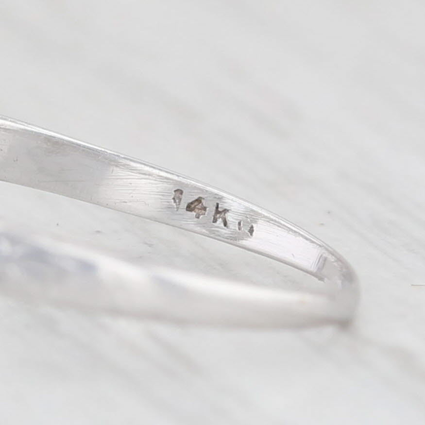 Light Gray 1.30ct Aquamarine Ring 14k White Gold Marquise Solitaire Size 5.25