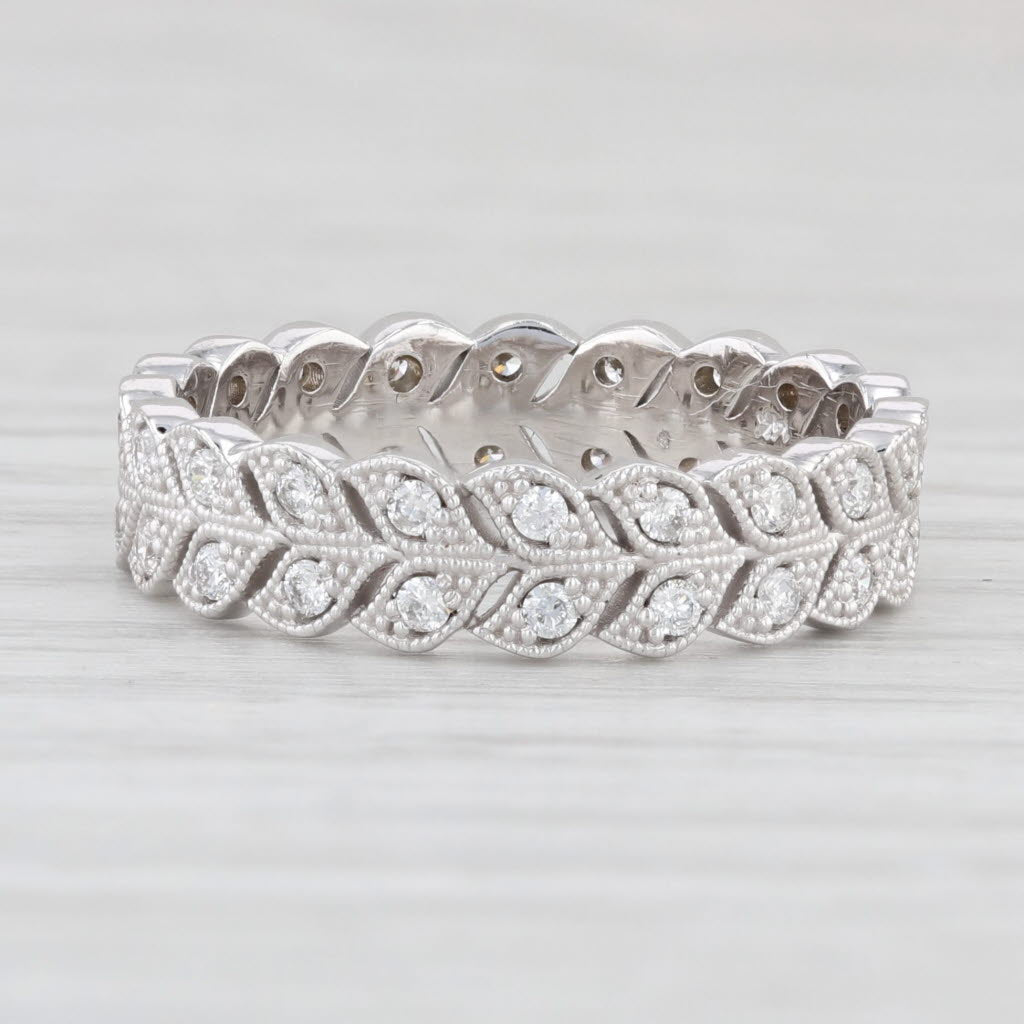 Light Gray New 0.40ctw Diamond Eternity Band 14k White Gold Size 6 Stackable Wedding Ring