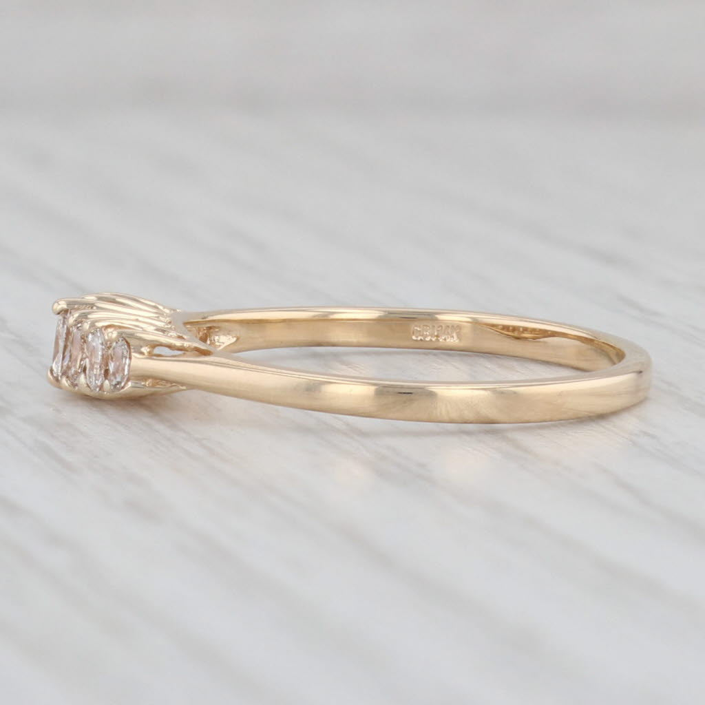 Light Gray 0.20ctw Diamond Pyramid Tiered Ring 14k Yellow Gold Size 9.75 Stackable