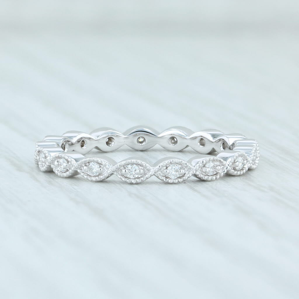 Light Gray New 0.16ctw Diamond Eternity Band 14k White Gold Size 6.5 Stackable Wedding Ring