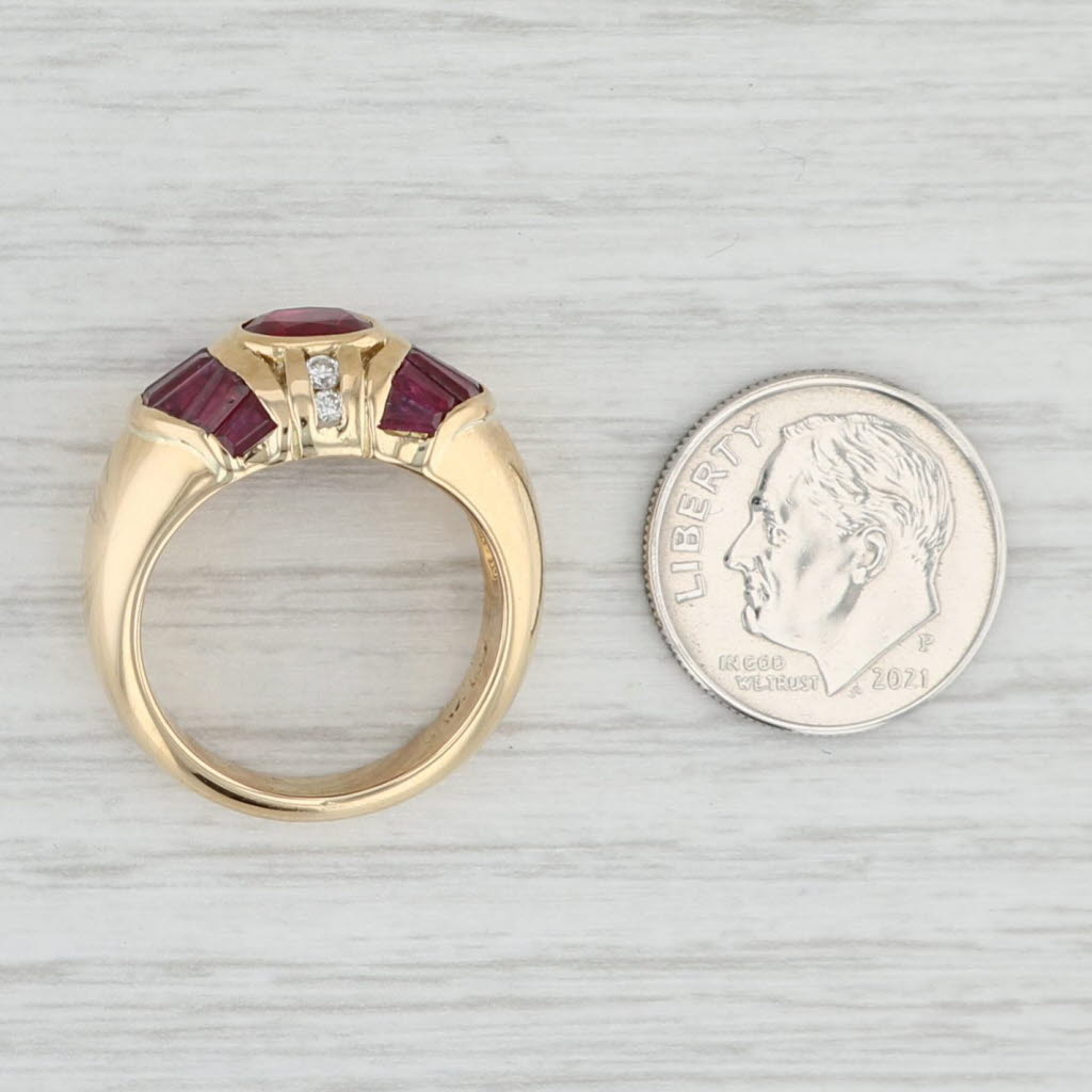 Light Gray 2.58ctw Oval Ruby Diamond Ring 18k Yellow Gold Size 6.75