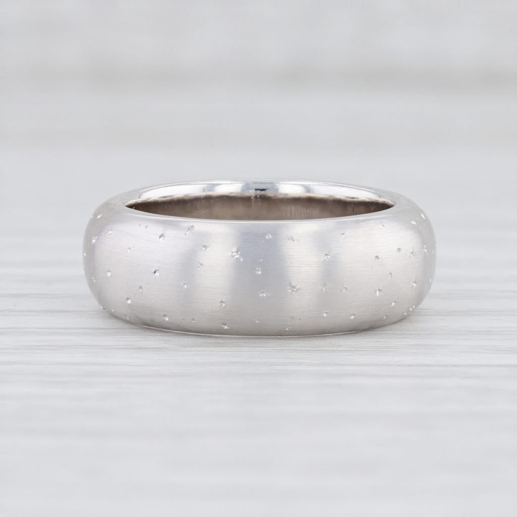 Light Gray New Bastian Inverun Ring Thick Diamond Dust Band Sterling Silver 10859 56 / 7.5