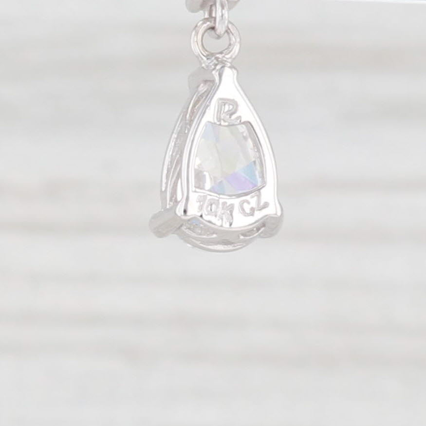 Light Gray 1.68ctw Teardrop Cubic Zirconia Earrings 10k White Gold Dangles