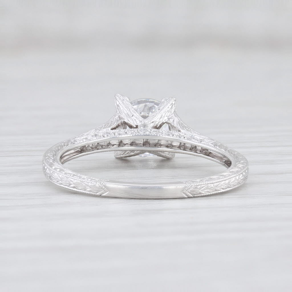 Light Gray New Beverley K Semi Mount Engagement Ring Diamond 14k Gold Size 7 Cathedral