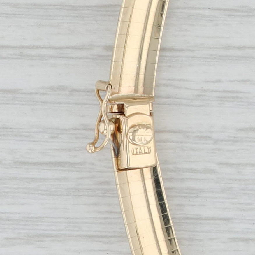 Light Gray 16" Omega Chain Necklace 14k Yellow Gold 7mm 2" Extension Included Italian