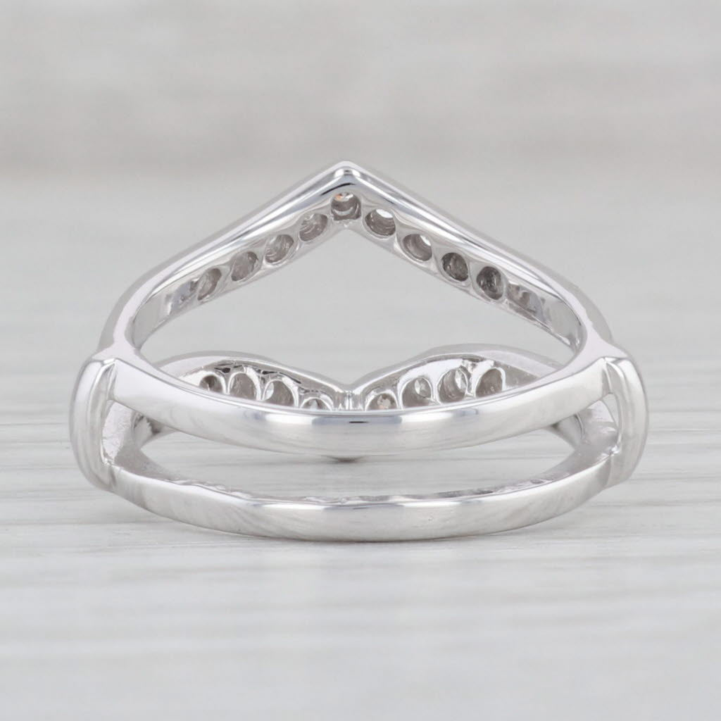 Light Gray 0.15ctw Diamond Ring Jacket Guard 14k White Gold Size 6.5-6.75 Wedding