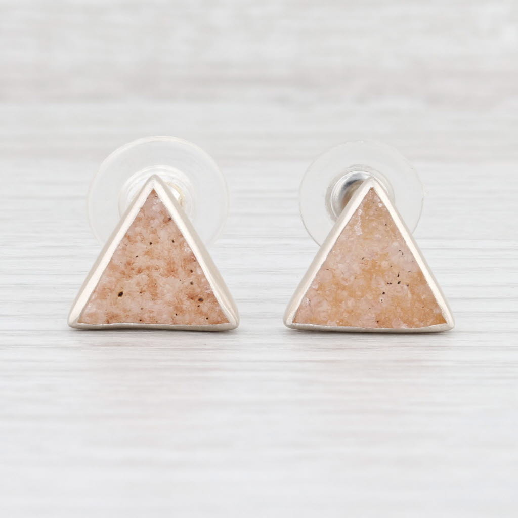 Light Gray New Nina Nguyen Trio Sand Druzy Quartz Earrings Sterling Silver Charm Hooks