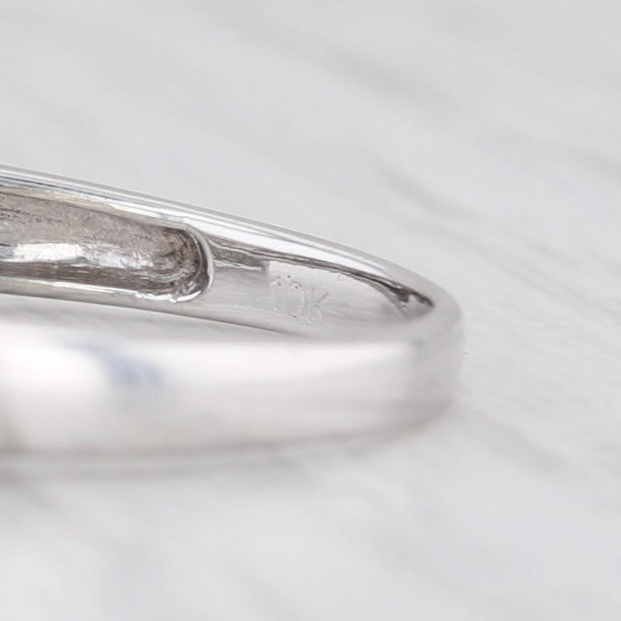 Light Gray 0.38ctw Princess Diamond Engagement Ring 10k White Gold Size 7.5