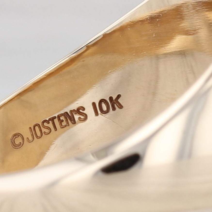 Light Gray Davidson College Signet Ring 10k Yellow Gold Size 10.5 Vintage School Class