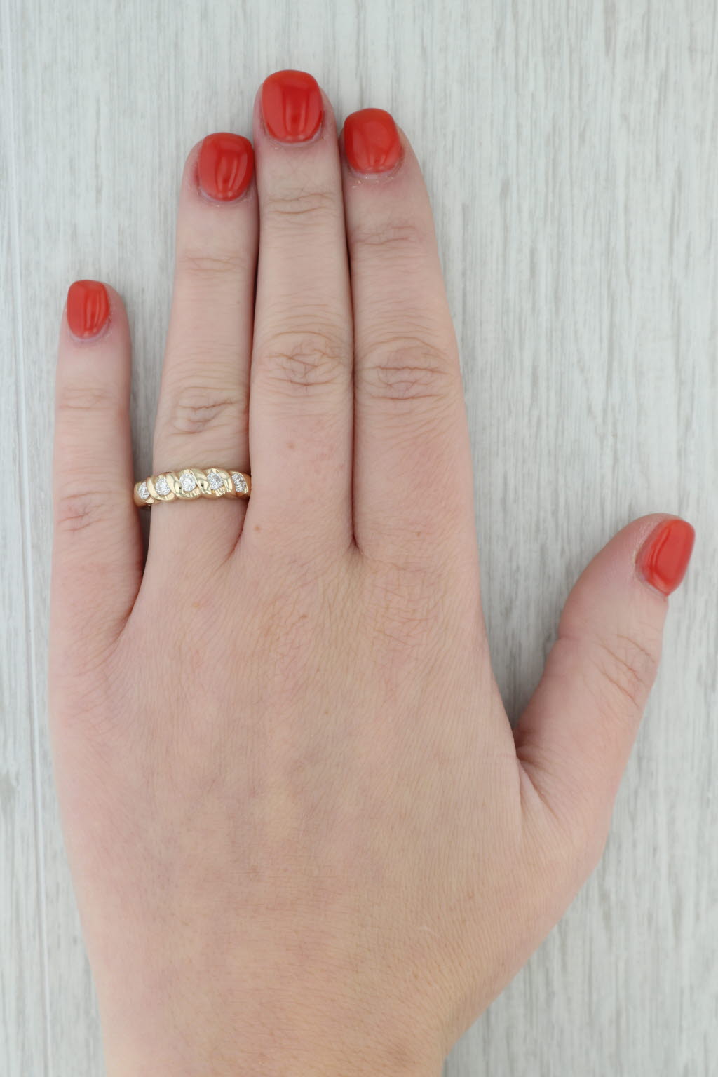 Gray 0.38ctw Diamond Stackable Ring 14k Yellow Gold Size 5.5 Wedding Anniversary Band