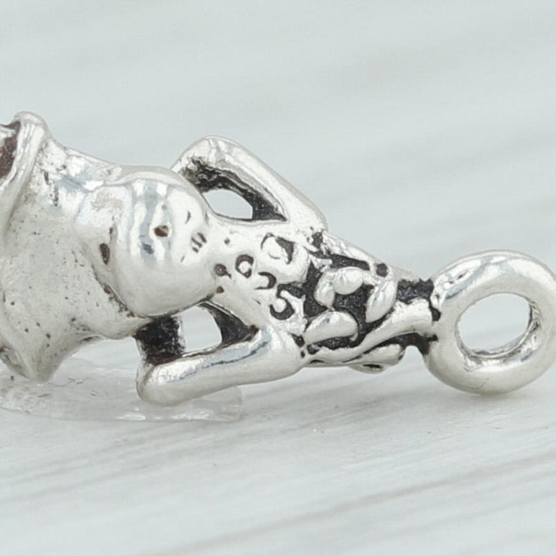 Light Gray 12 Days of Christmas Dancing Lady Charm Sterling Silver Figural Ladies Dancing