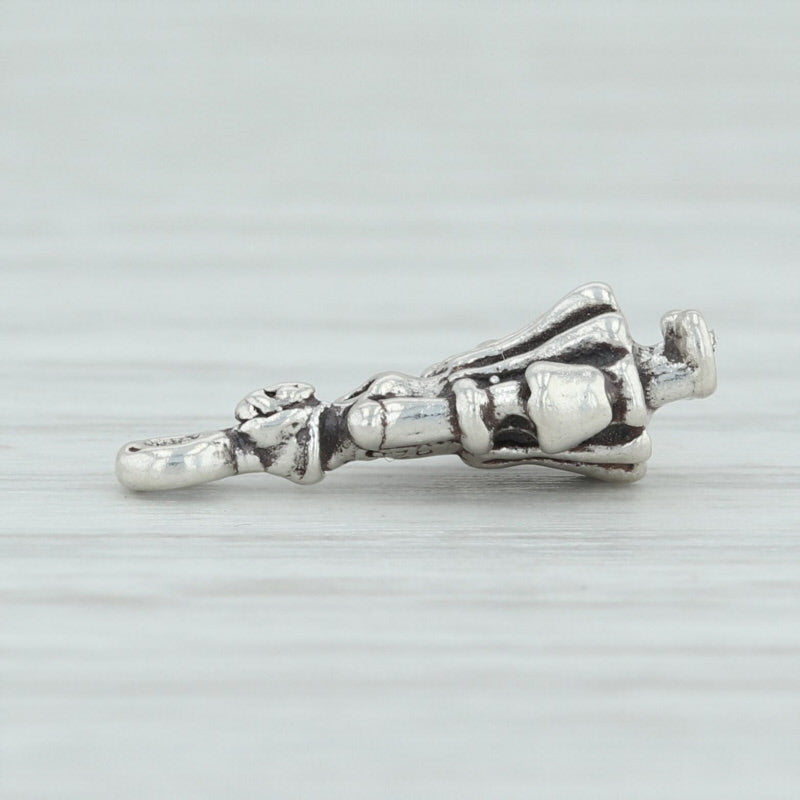 Light Gray 12 Days of Christmas Milk Maid Charm Sterling Silver Figural 3D Holiday 925