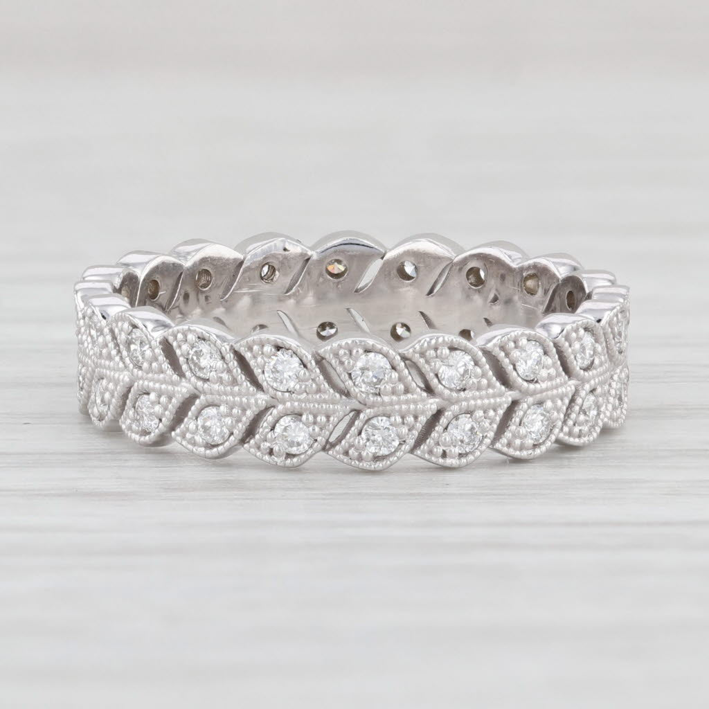 Light Gray New 0.40ctw Diamond Eternity Band 14k White Gold Size 6 Stackable Wedding Ring