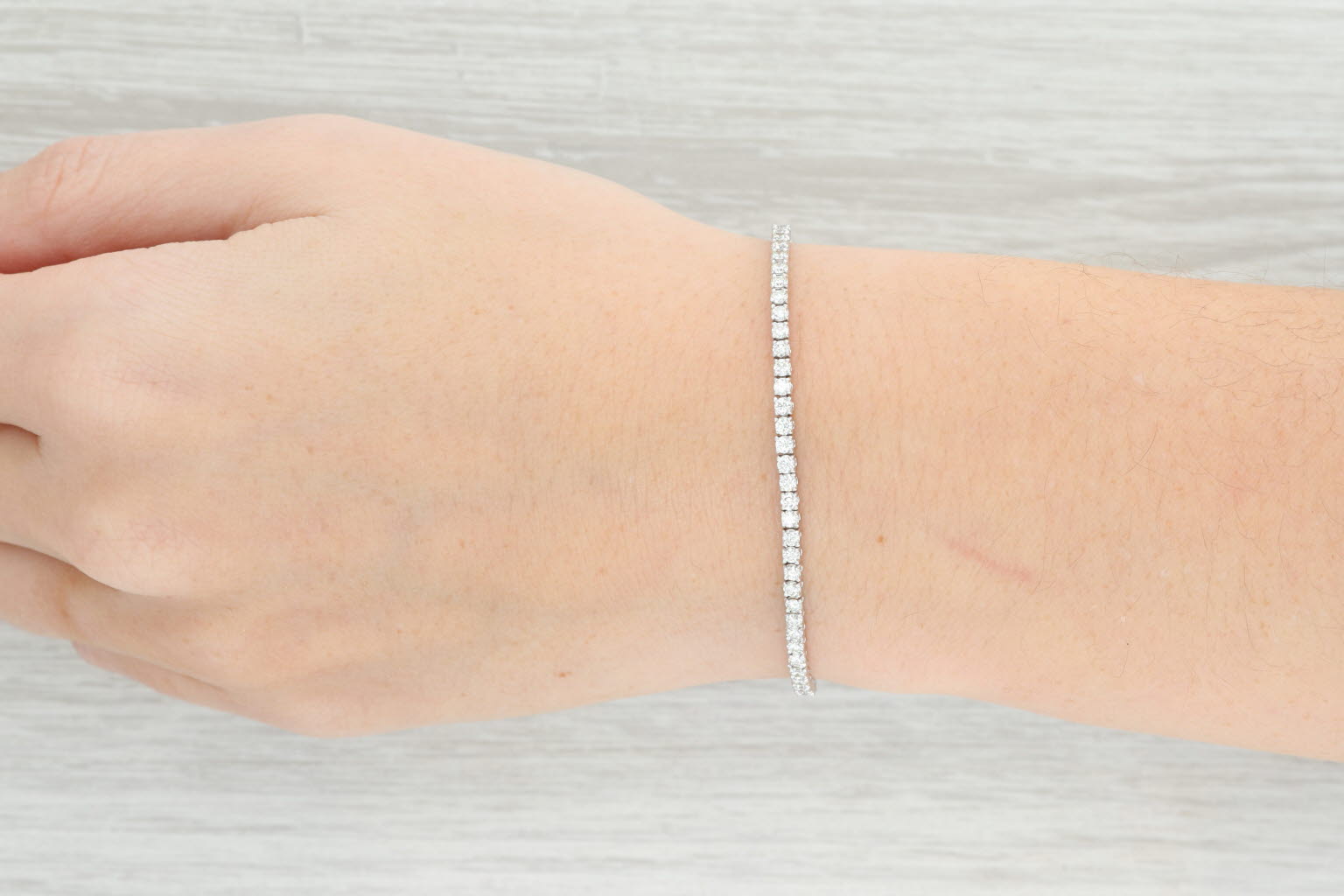 Wheat New 2.50ctw VS2 Diamond Tennis Bracelet 14k White Gold 7" 2.4mm Snap Latch