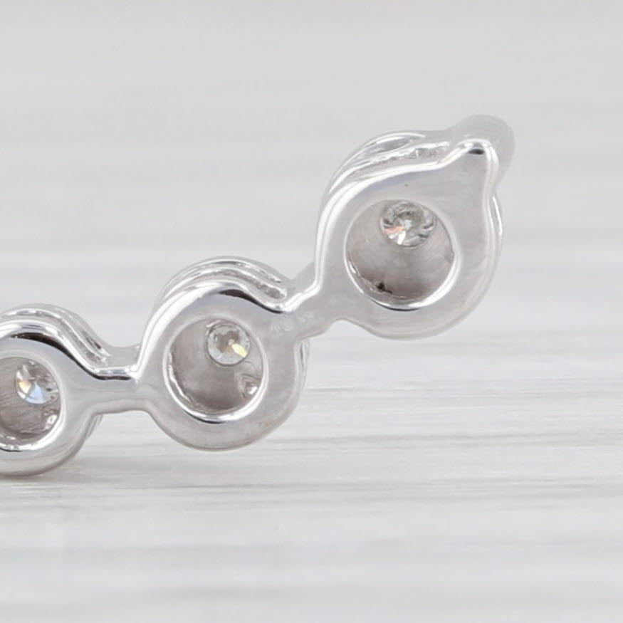 Light Gray Graduated Diamond Journey Drop Pendant 10k White Gold