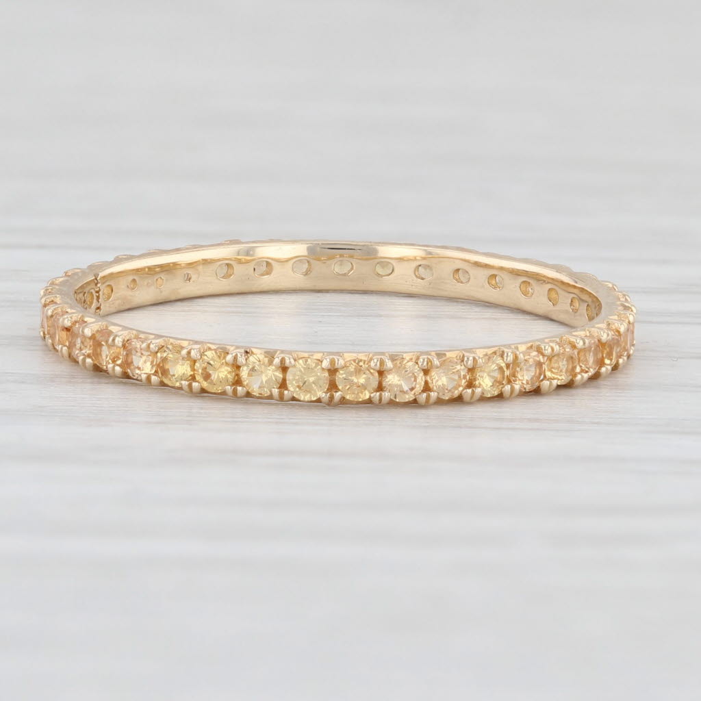 Light Gray New 1.10 Mandarin Garnet Eternity Band 14k Yellow Gold Stackable Ring Size 8.75