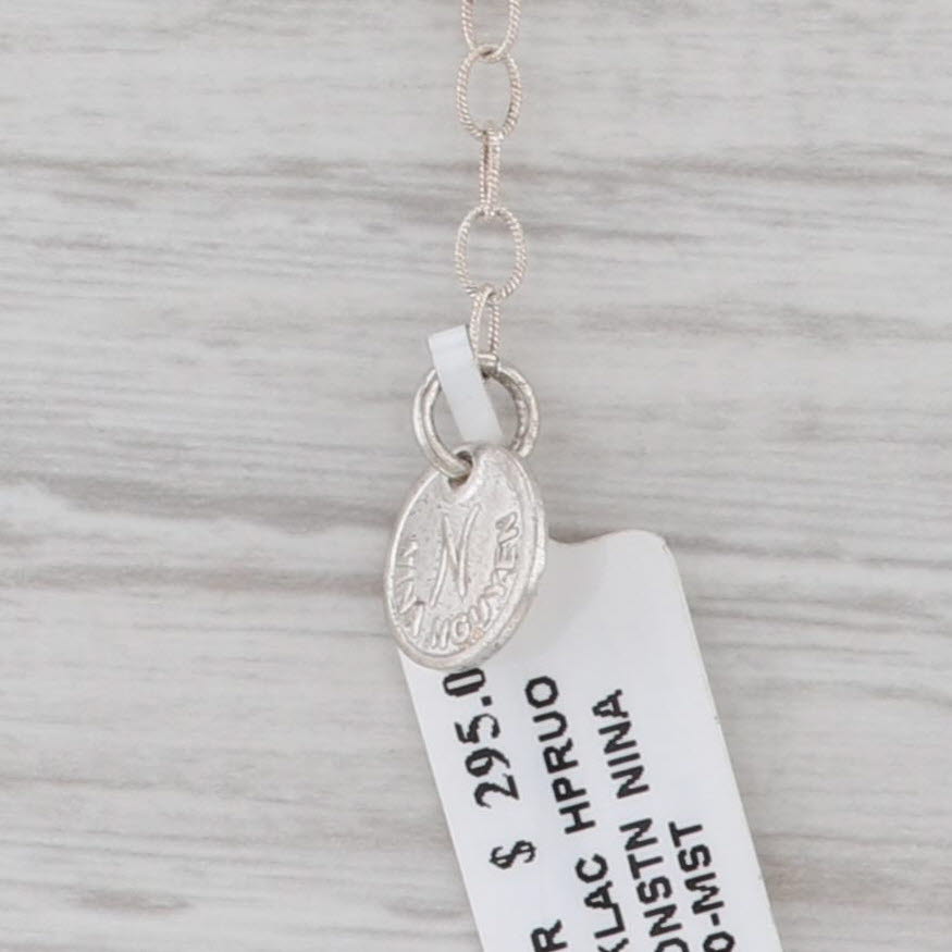 Gray New Nina Nguyen Moonstone Bead Necklace Sterling Silver 15.5-18.5" Strand