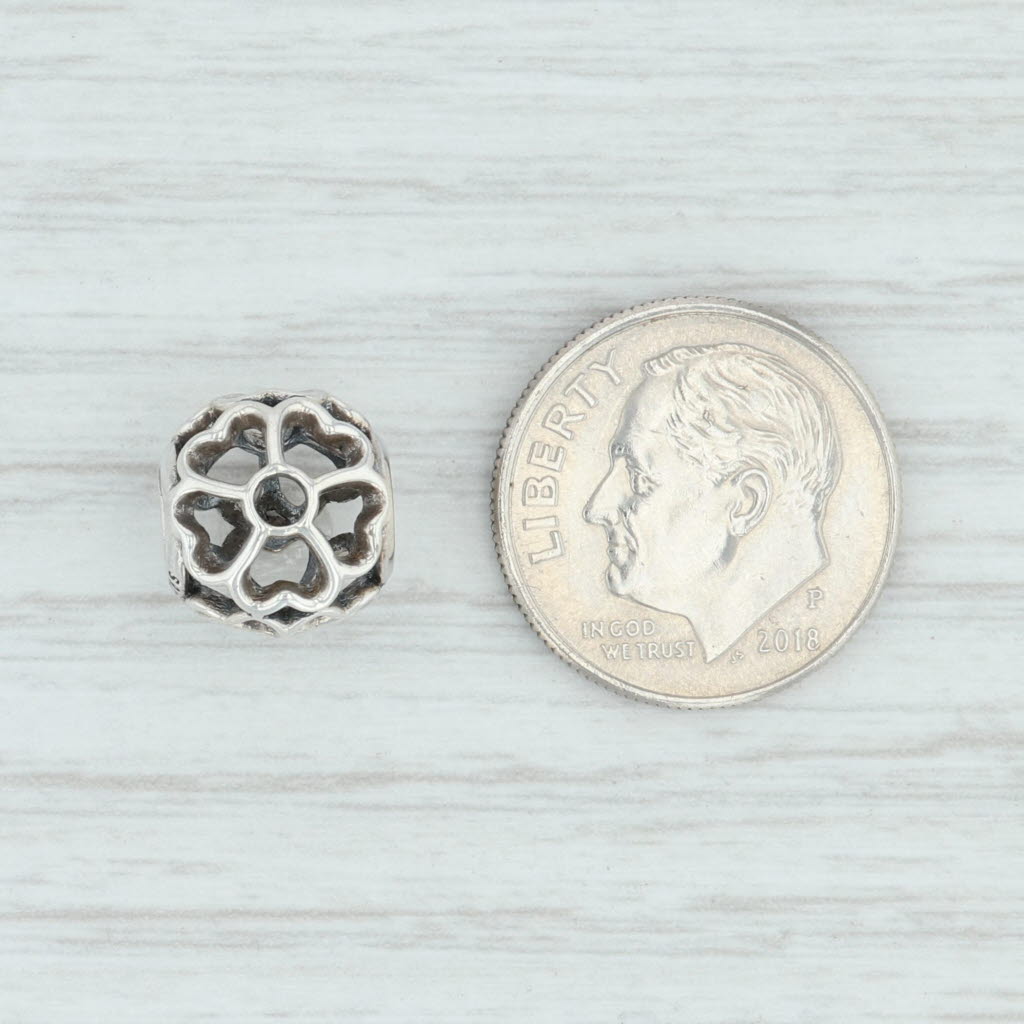 Light Gray New Authentic Pandora Primrose Flower Charm 791489 Sterling Silver Bead