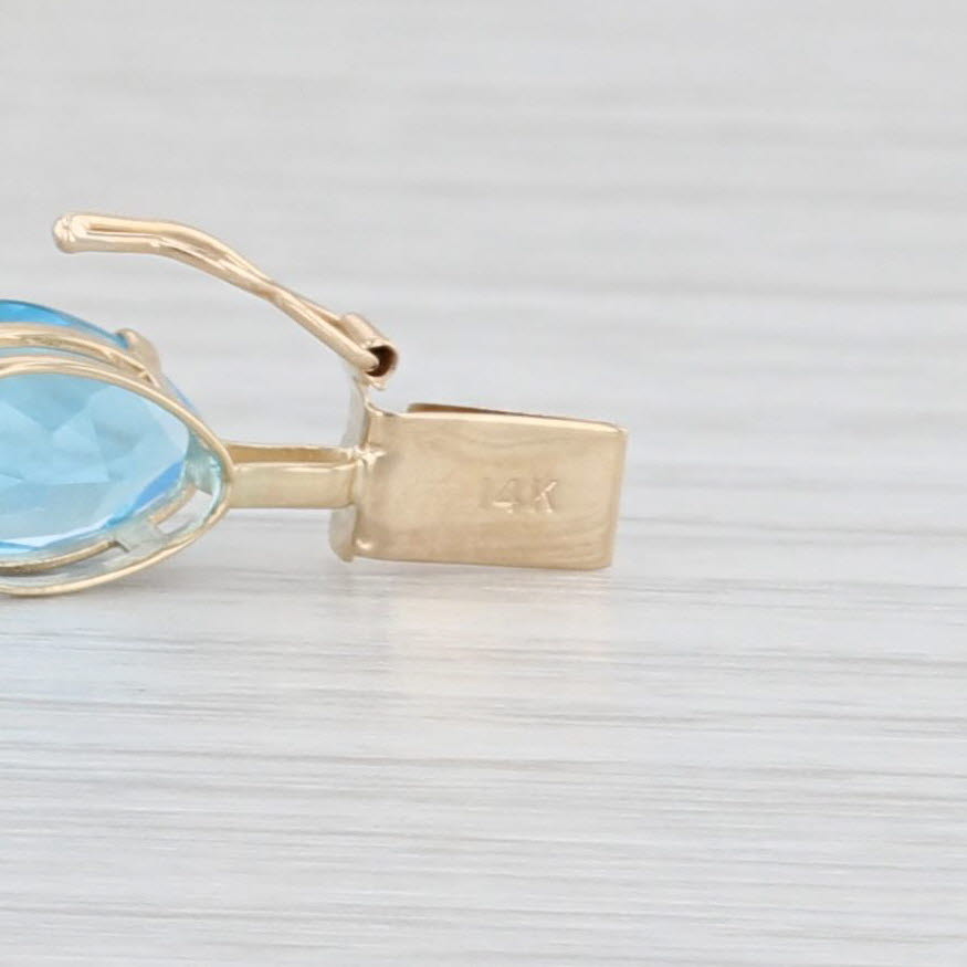 Light Gray 35ctw Blue Topaz Tennis Bracelet 14k Yellow Gold 7" 7mm