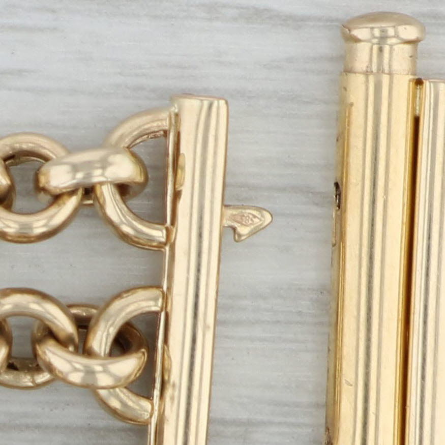 Gray Cultured Gray Pearl Multichain Bracelet 14k Yellow Gold 7.5"