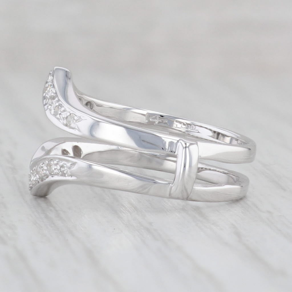 Light Gray 0.15ctw Diamond Ring Jacket Guard 14k White Gold Size 6.5-6.75 Wedding