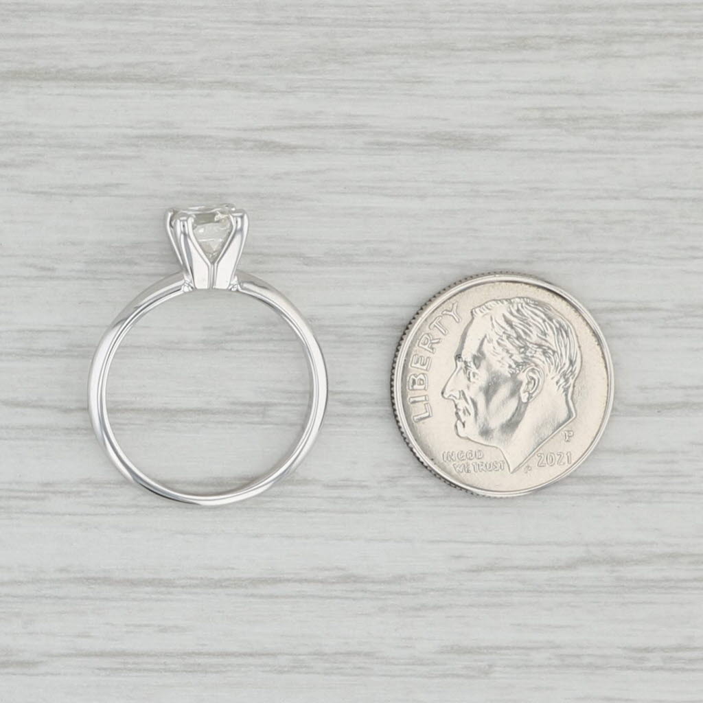 Light Gray 1.03ct Princess Square Solitaire Diamond Engagement Ring 14k White Gold Size 5.5 GIA