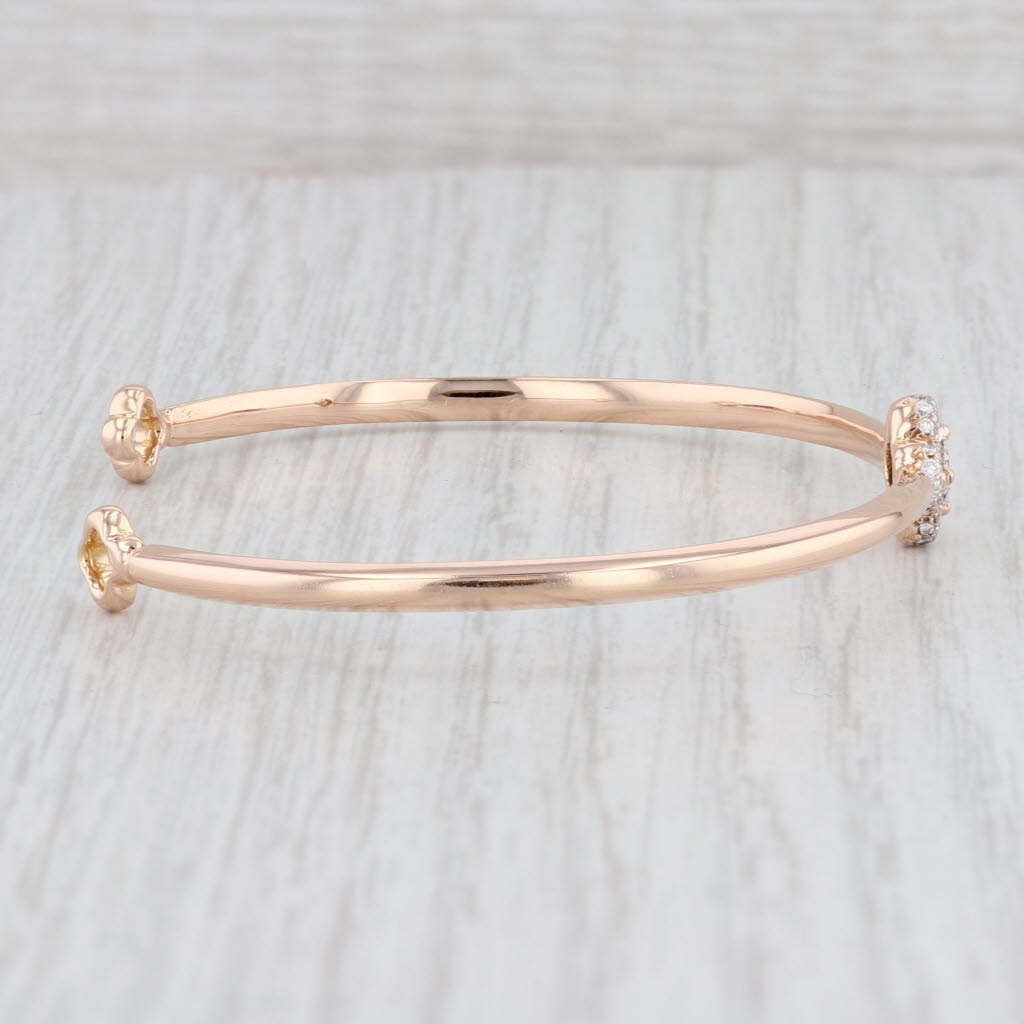 Light Gray 0.38ctw VS2 Diamond Cuff Bracelet 18k Rose Gold 6.25" Adjustable
