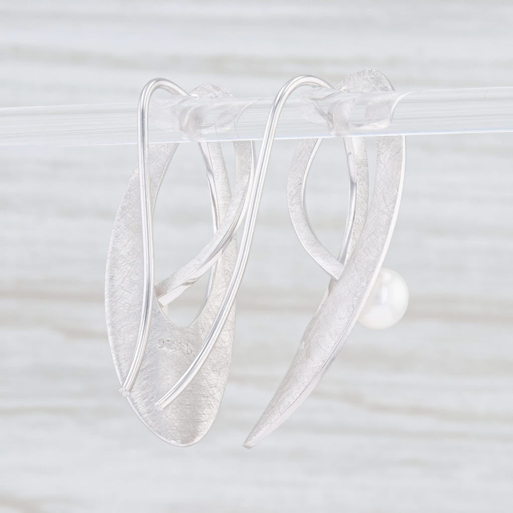 Light Gray New Bastian Inverun Earrings Sterling Silver Cultured Freshwater Pearls 26011