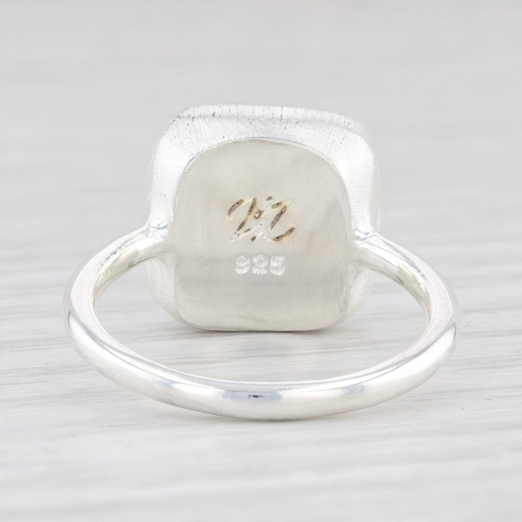 Light Gray New Nina Nguyen Marbled Turquoise Ring Sterling Silver Size 7 Solitaire