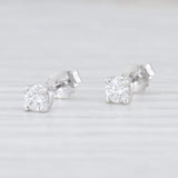Light Gray New 0.29ctw Diamond Stud Earrings 14k White Gold Round Solitaire Pierced Studs