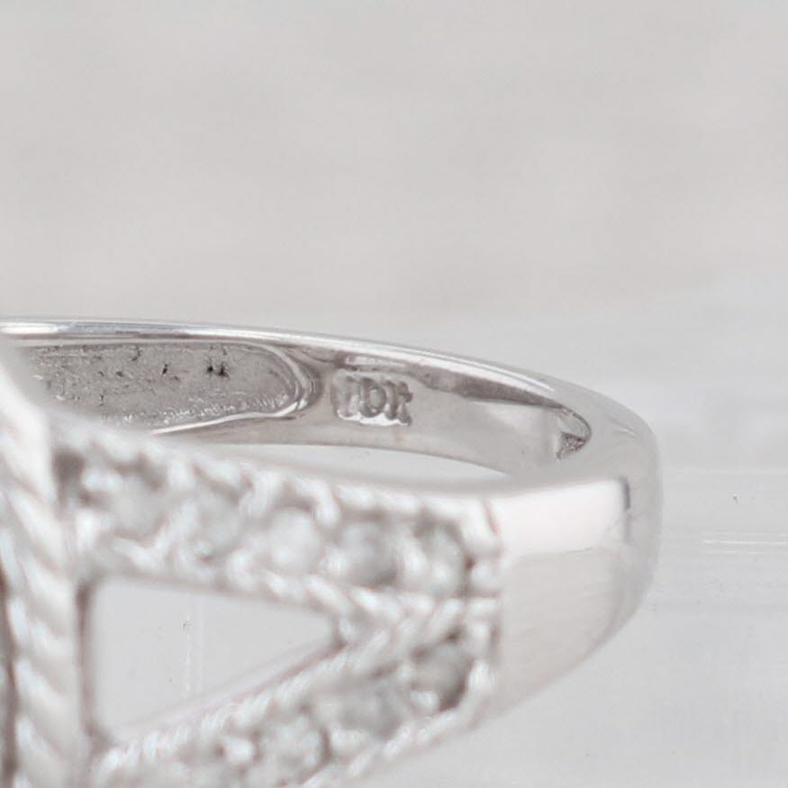 Light Gray 1ctw Diamond Cluster Halo Ring 10k White Gold Size 7.25 Cocktail