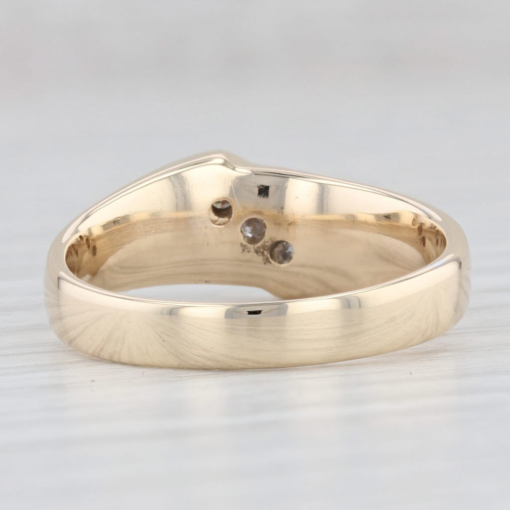 Light Gray 0.12ctw Diamond Men's Ring 14k Yellow Gold Size 10.75 Band