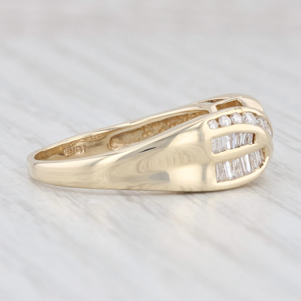 Light Gray 0.60ctw Diamond Bypass Ring 14k Yellow Gold Size 9