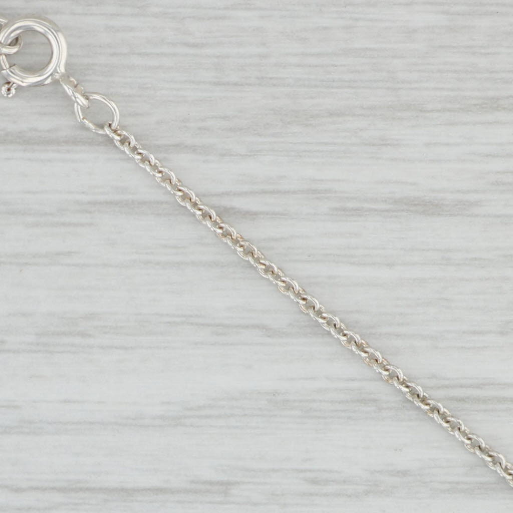Light Gray Tiffany & Co Peretti Bead Pendant Necklace Sterling Silver 18" Cable Chain