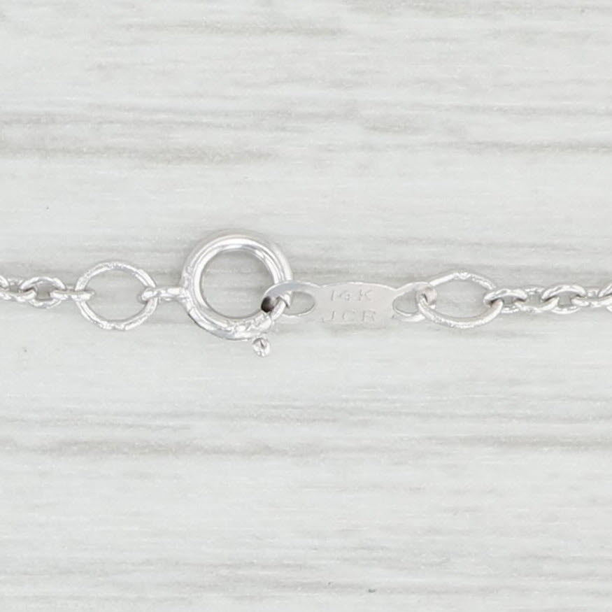 Light Gray 18" Cable Chain Necklace 14k White Gold 1mm