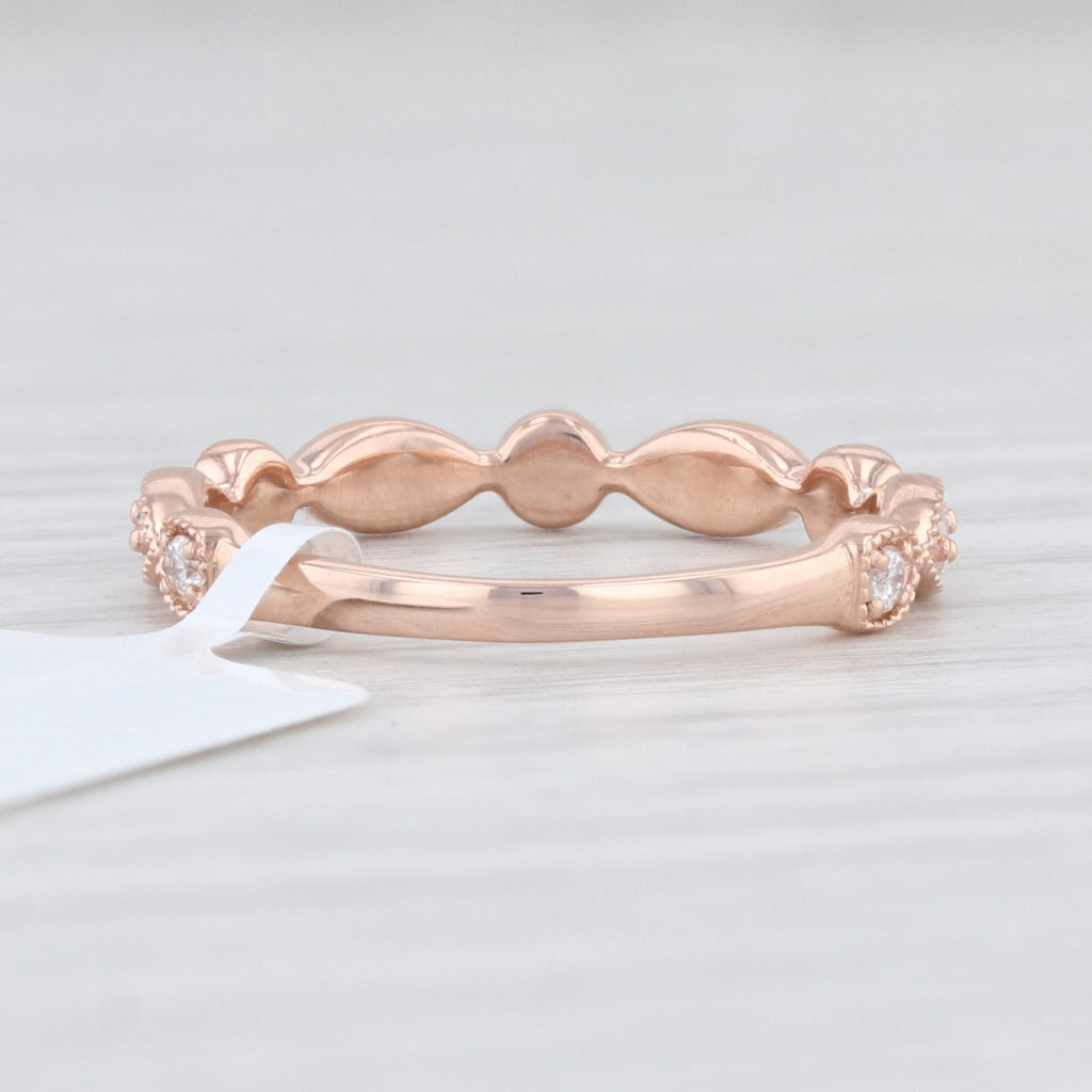 Light Gray New Diamond Stackable Ring 14k Rose Gold Wedding Band Women's Stacking Size 6.75