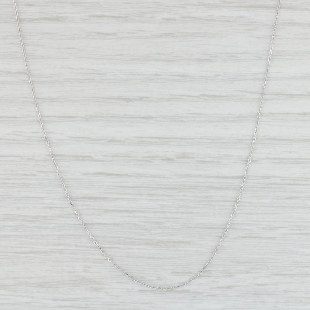 Light Gray 18" Cable Chain Necklace 14k White Gold 0.6mm Lobster Clasp