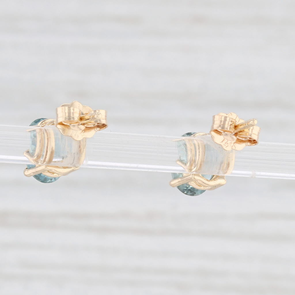 Light Gray New 2.20ctw Oval Sapphire Stud Earrings 14k Yellow Gold September Birthstone