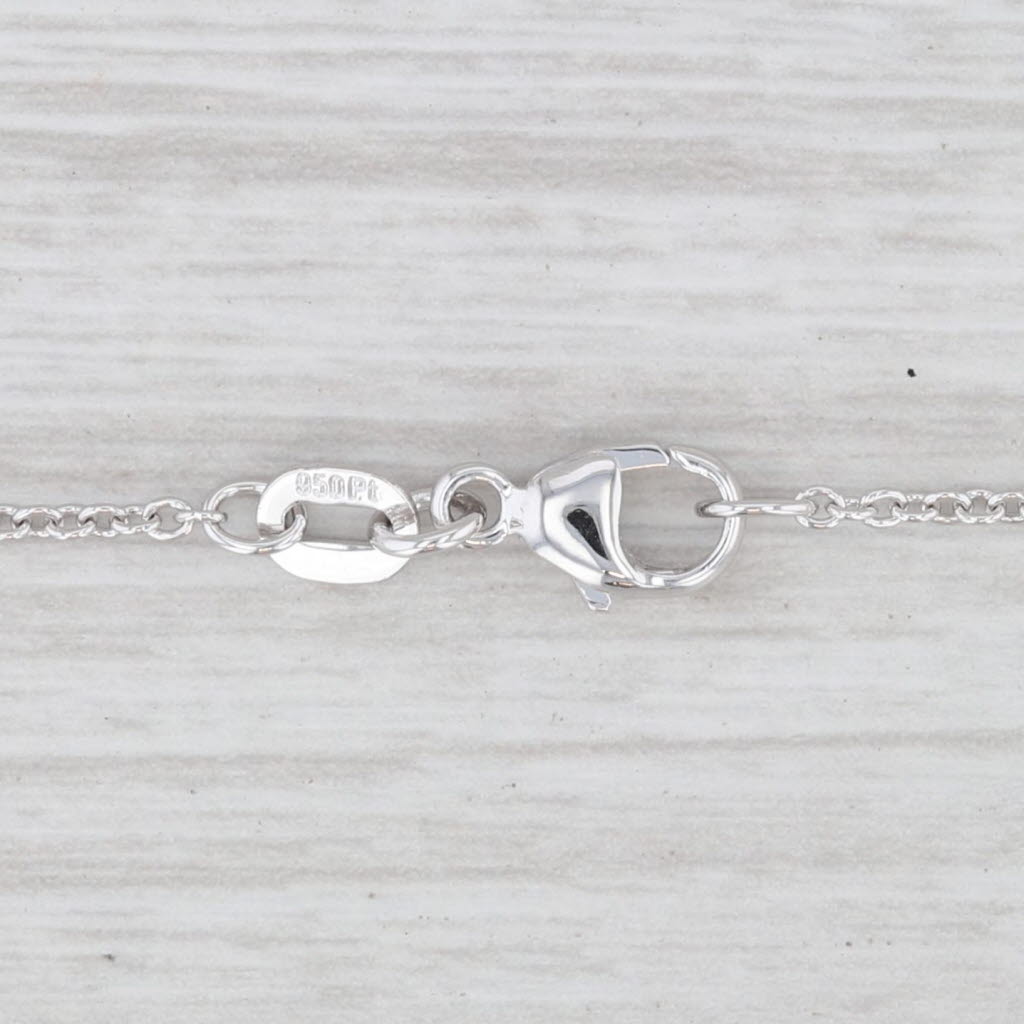 Light Gray New Round Cable Chain Necklace 16" 950 Platinum 1.3mm Lobster Clasp