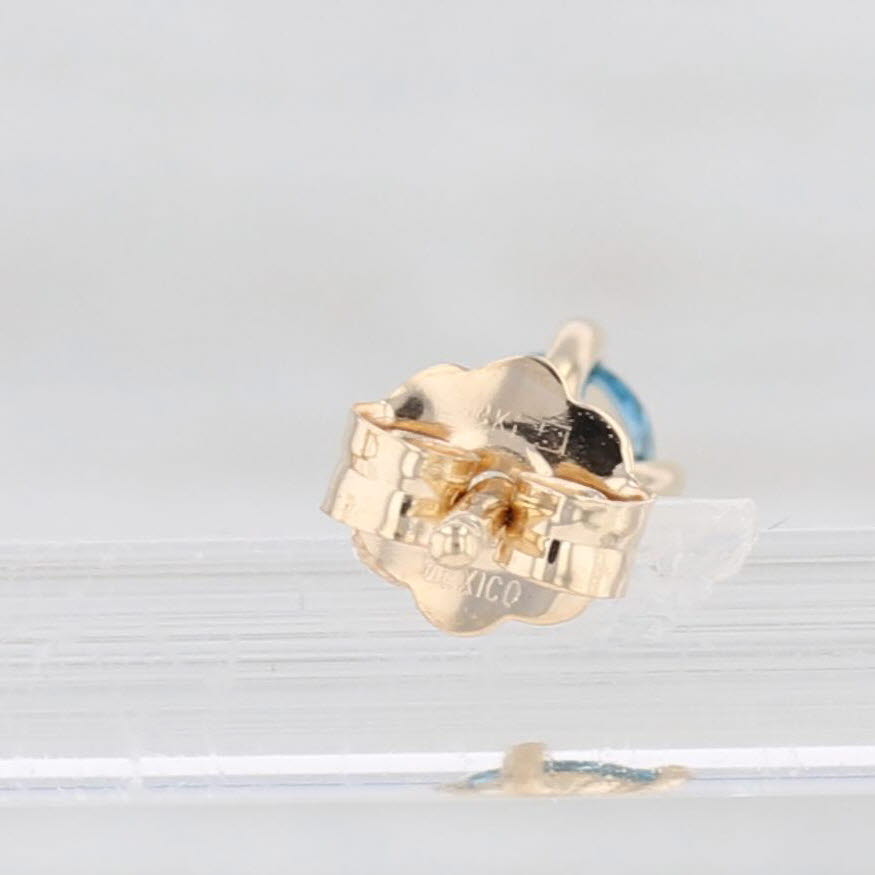 Light Gray New 0.28ctw London Blue Topaz Stud Earrings 14k Yellow Gold Round Solitaires