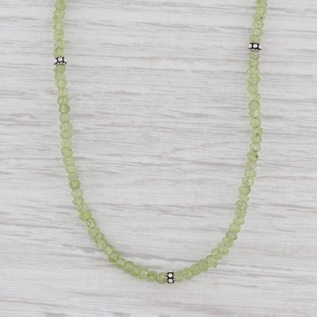 Light Gray New Nina Nguyen Harmony Necklace Peridot Bead Sterling Silver Long Adjustable